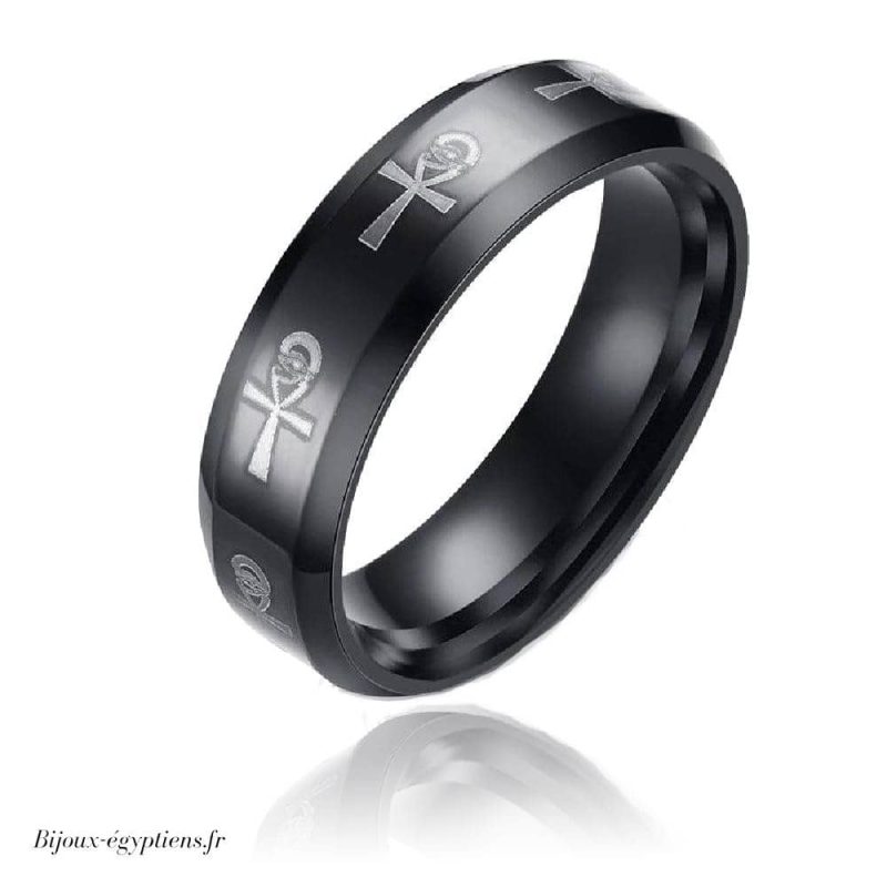 Bague Acier  Homme Ankh - Bijoux-egyptiens.fr