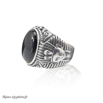 Bague  Tête de Pharaon Argent - Bijoux-egyptiens.fr