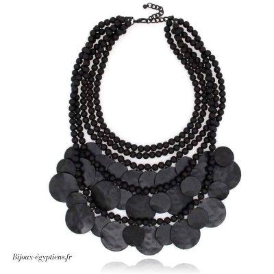 Collier Plastron  Noir - Bijoux-egyptiens.fr