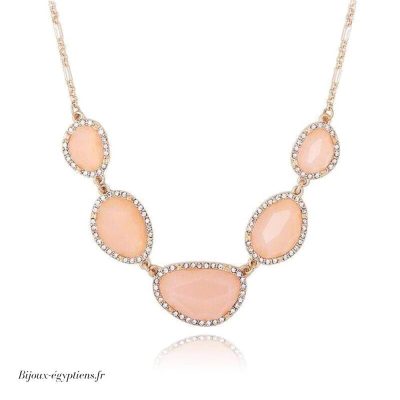 Collier Plastron  Rose Pale - Bijoux-egyptiens.fr