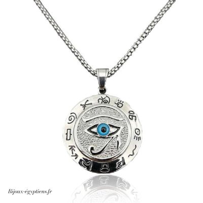 Collier  Pendentif Oeil Bleu - Bijoux-egyptiens.fr