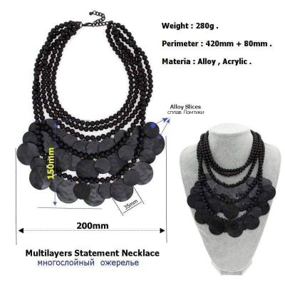 Collier Plastron  Noir - Bijoux-egyptiens.fr