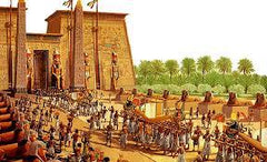 Représentation de la fête d'Opet à Karnak en Egypte