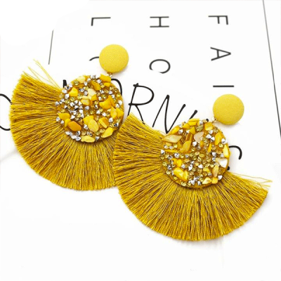 boucle pendante jaune