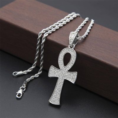 Collier  Croix Ankh Argent - Bijoux-egyptiens.fr